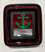 Load image into Gallery viewer, Boat Anchor in 3D - Black for w Green Jeep Wrangler JK/JKU/JL Rear Tail Light Covers (2019-2024) non Led Version - Gone Fishing