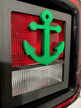 Load image into Gallery viewer, Boat Anchor in 3D - Black for w Green Jeep Wrangler JK/JKU/JL Rear Tail Light Covers (2019-2024) non Led Version - Gone Fishing