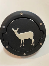 Load image into Gallery viewer, Bambi Deer in 3D - Black with White Jeep Wrangler JK/JKU Flag Gas Cap Cover - Love Animals Elk