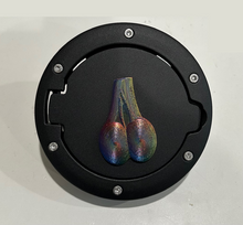 Load image into Gallery viewer, Ball Sack Bull Nuts in 3D - Black with Zinc Color Jeep Wrangler JK/JKU Flag Gas Cap Cover - I Believe UFO