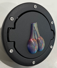Load image into Gallery viewer, Ball Sack Bull Nuts in 3D - Black with Zinc Color Jeep Wrangler JK/JKU Flag Gas Cap Cover - I Believe UFO
