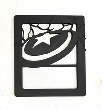 Load image into Gallery viewer, Captain America Flying Shield in 3D - Black for Jeep Wrangler JK/JKU/JL Rear Tail Light Covers (2019-2024) non Led Version - Super Hero