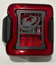 Load image into Gallery viewer, Captain America Break Through in 3D for Jeep Wrangler Led Version JK/JKU/JL Rear Tail Light Covers (2019-2024) Led Version - Super Hero