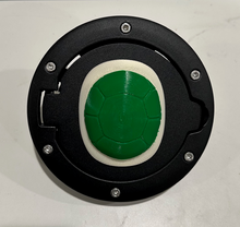 Load image into Gallery viewer, Full Gamer Turtle Shell in 3D - Black with Green Jeep Wrangler JK/JKU Flag Gas Cap Cover - Video Game Style