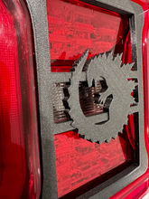 Load image into Gallery viewer, Godzilla Round in 3D for Jeep Wrangler Led Version JK/JKU/JL Rear Tail Light Covers (2019-2024) Led Version - Lizard Super Hero