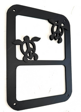 Load image into Gallery viewer, Dual Honu Peace Turtles in 3D Black For Jeep Wrangler JK/JKU Rear Tail Light Covers- Hawaiian Hawaii Hula