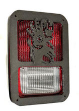 Load image into Gallery viewer, Ironman Full Suit with Sunglasses in 3D Black For Jeep Wrangler JK/JKU Rear Tail Light Covers- Silhouette