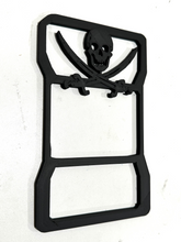 Load image into Gallery viewer, Jolly Skeleton Pirate in 3D - Black for Jeep Gladiator Rear LED Tail Light Covers (2020-2024 ) non Led Version) - Pirates sword Spooky