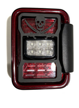 Load image into Gallery viewer, Jolly Skeleton Pirate in 3D - Black for Jeep Gladiator Rear LED Tail Light Covers (2020-2024 ) non Led Version) - Pirates sword Spooky