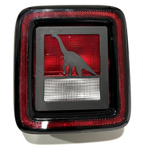 Load image into Gallery viewer, Long Neck Dinosaur in 3D - Black for Jeep Wrangler JK/JKU/JL Rear Tail Light Covers (2019-2024) non Led Version) T Rex