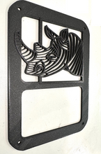 Load image into Gallery viewer, Rhino Rhinoceros head in 3D Black For Jeep Wrangler JK/JKU Rear Tail Light Covers - Dinosaur