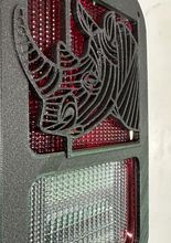 Load image into Gallery viewer, Rhino Rhinoceros head in 3D Black For Jeep Wrangler JK/JKU Rear Tail Light Covers - Dinosaur