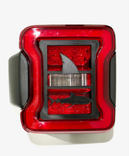 Load image into Gallery viewer, Shark with Fin in 3D for Jeep Wrangler Led Version JK/JKU/JL Rear Tail Light Covers (2019-2024) Led Version Shark Teeth Jaws