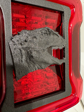 Load image into Gallery viewer, Tyrannosaurus Rex T-Rex FULL Head in 3D for Jeep Wrangler Led Version JK/JKU/JL Rear Tail Light Covers (2019-2024) Led Version - Dinosaur