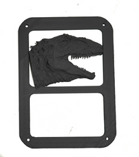 Load image into Gallery viewer, T Rex Full Figure Head Tyrannosaurus in 3D Black For Jeep Wrangler JK/JKU Rear Tail Light Covers- Dinosaur