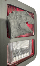 Load image into Gallery viewer, T Rex Full Figure Head Tyrannosaurus in 3D Black For Jeep Wrangler JK/JKU Rear Tail Light Covers- Dinosaur