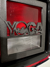 Load image into Gallery viewer, Yoga words with stretching in 3D - Black for Jeep Wrangler JK/JKU/JL Rear Tail Light Covers (2019-2024) non Led Version - Namaste