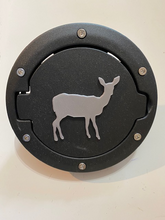 Load image into Gallery viewer, Bambi Deer in 3D - Black with Grey Jeep Wrangler JK/JKU Flag Gas Cap Cover - Love Animals Elk