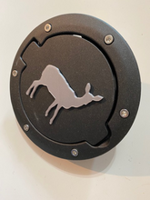 Load image into Gallery viewer, Bambi Deer in 3D - Black with Grey Jeep Wrangler JK/JKU Flag Gas Cap Cover - Love Animals Elk