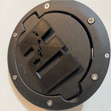 Load image into Gallery viewer, Hawaii " HI " BOLD with Island - Black with Grey Jeep Wrangler JK/JKU Flag Gas Cap Cover