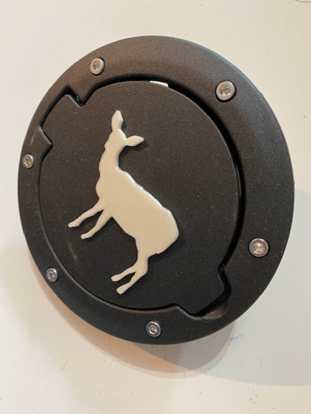Bambi Deer in 3D - Black with White Jeep Wrangler JK/JKU Flag Gas Cap Cover - Love Animals Elk