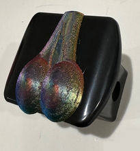 Load image into Gallery viewer, Bull Ball Sack in 3D - 2 inch Trailer Hitch Cover Black with Zinc Color - Balls - Funny Humourous
