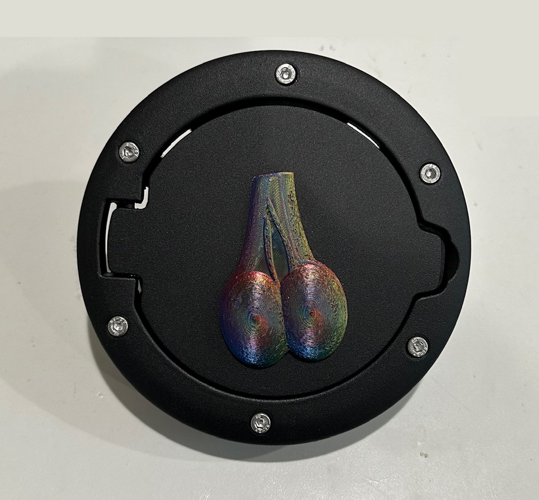 Ball Sack Bull Nuts in 3D - Black with Zinc Color Jeep Wrangler JK/JKU Flag Gas Cap Cover - I Believe UFO
