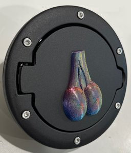 Ball Sack Bull Nuts in 3D - Black with Zinc Color Jeep Wrangler JK/JKU Flag Gas Cap Cover - I Believe UFO