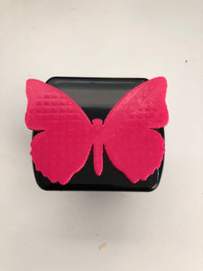 Butterfly in 3D - 2 inch Trailer Hitch Cover Black with Pink - Beautiful Pretty