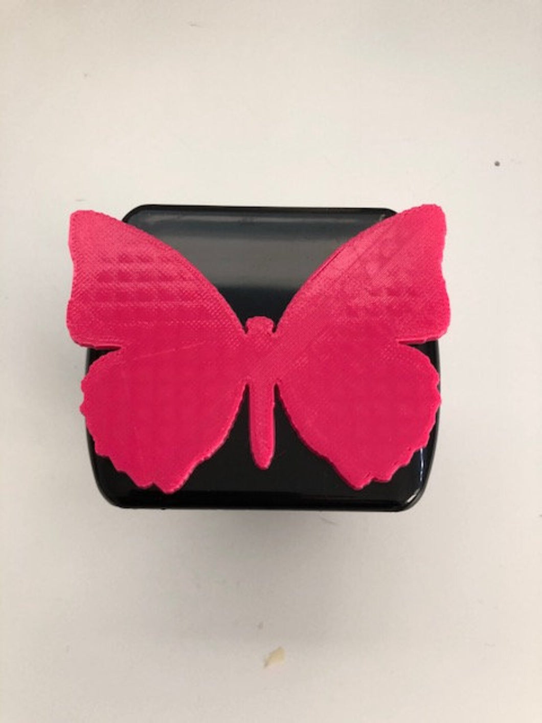 Butterfly in 3D - 2 inch Trailer Hitch Cover Black with Pink - Beautiful Pretty