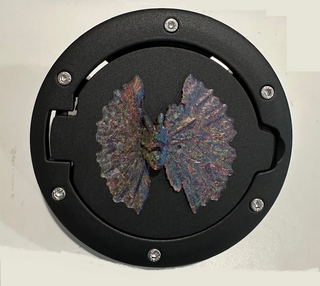 Dilophosaurus in 3D - Blk w Zinc Color for Jeep JK/JKU Flag Gas Cap Cover - Dinosaur