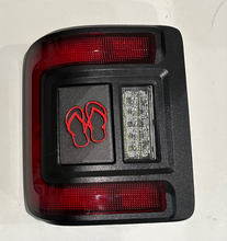 Load image into Gallery viewer, Copy of Flip Flop in 3D Blk w RED for Jeep Wrangler 2018-2024 JL Oracle Flush Lights - Custom Design - Hawaiian Hula Hibiscus
