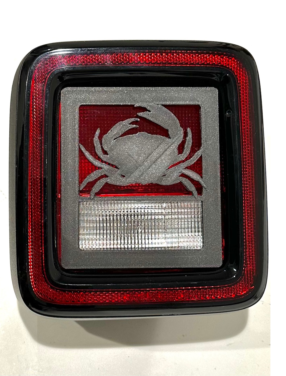 Full Crab in 3D - Black for Jeep Wrangler JK/JKU/JL Rear Tail Light Covers (2019-2024) non Led Version) Gone Fishin Crabin