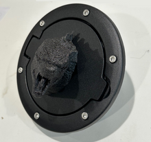 Load image into Gallery viewer, Godzilla Head Cool Design in 3D - Black with Black Jeep Wrangler JK/JKU Flag Gas Cap Cover - Japanese Super Hero
