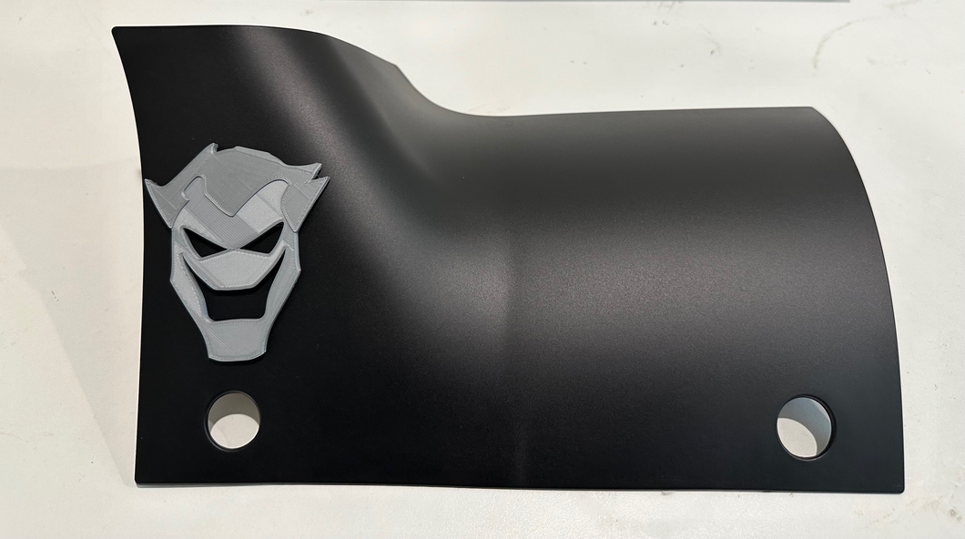 Joker Face in 3d Blk w Grey For Jeep Wrangler JL JLU & Jeep Gladiator JT 2/4 Door, Exterior 2PC - Cowl Cover - Harley Quinn Batman
