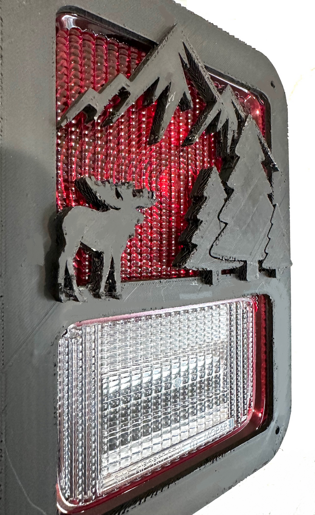 Moose Outdoor Scene in 3D Black For Jeep Wrangler JK/JKU Rear Tail Light Covers- Gone Fishing Crabbin