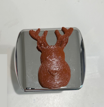 Load image into Gallery viewer, Rudolph ReinDeer in 3D - 2 inch Trailer Hitch Cover Chrome w Brown -Christmas style Cute in 3D - 2 inch Trailer Hitch Cover Black with Zinc Color - Balls - Funny Humourous
