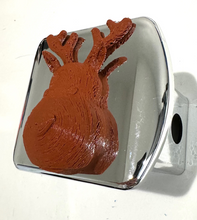 Load image into Gallery viewer, Rudolph ReinDeer in 3D - 2 inch Trailer Hitch Cover Chrome w Brown -Christmas style Cute in 3D - 2 inch Trailer Hitch Cover Black with Zinc Color - Balls - Funny Humourous

