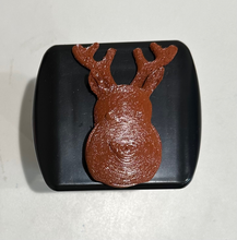 Load image into Gallery viewer, Rudolph ReinDeer in 3D - 2 inch Trailer Hitch Cover Black w Brown -Christmas style Cute in 3D - 2 inch Trailer Hitch Cover Black with Zinc Color - Balls - Funny Humourous
