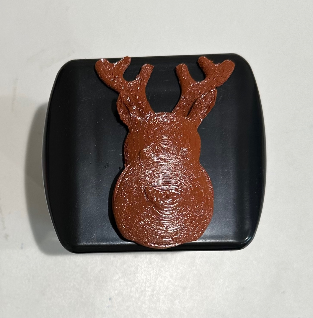 Rudolph ReinDeer in 3D - 2 inch Trailer Hitch Cover Black w Brown -Christmas style Cute in 3D - 2 inch Trailer Hitch Cover Black with Zinc Color - Balls - Funny Humourous
