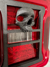 Load image into Gallery viewer, Scary Skull Head in 3D for Jeep Wrangler Led Version JK/JKU/JL Rear Tail Light Covers (2019-2024) Led Version - Spooky Halloween Skeleton

