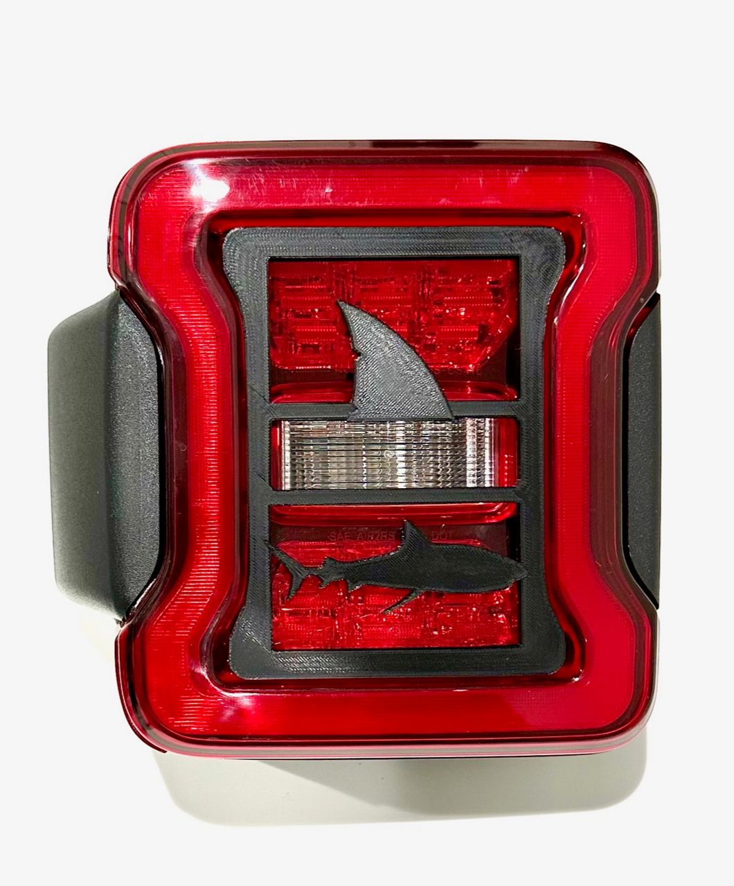 Shark with Fin in 3D for Jeep Wrangler Led Version JK/JKU/JL Rear Tail Light Covers (2019-2024) Led Version Shark Teeth Jaws