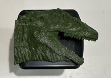 Load image into Gallery viewer, Tyrannosaurus Rex T-Rex FULL Head in 3D Black w Army Green 2 inch Trailer Hitch Cover
