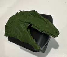 Load image into Gallery viewer, Tyrannosaurus Rex T-Rex FULL Head in 3D Black w Army Green 2 inch Trailer Hitch Cover
