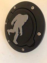 Load image into Gallery viewer, Bigfoot in 3D - Black with Grey Jeep Wrangler JK/JKU Flag Gas Cap Cover - Sasquatch Big Foot
