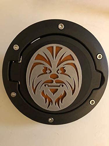 Chewbacca in 3D - Black with Grey n Brown Jeep Wrangler JK/JKU Flag Gas Cap Cover - Darth Vader