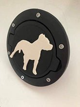 Load image into Gallery viewer, Pitbull Dog Stance in 3D - Black with White - Jeep Wrangler JK/JKU Flag Gas Cap Cover - Aggresive Dog Love
