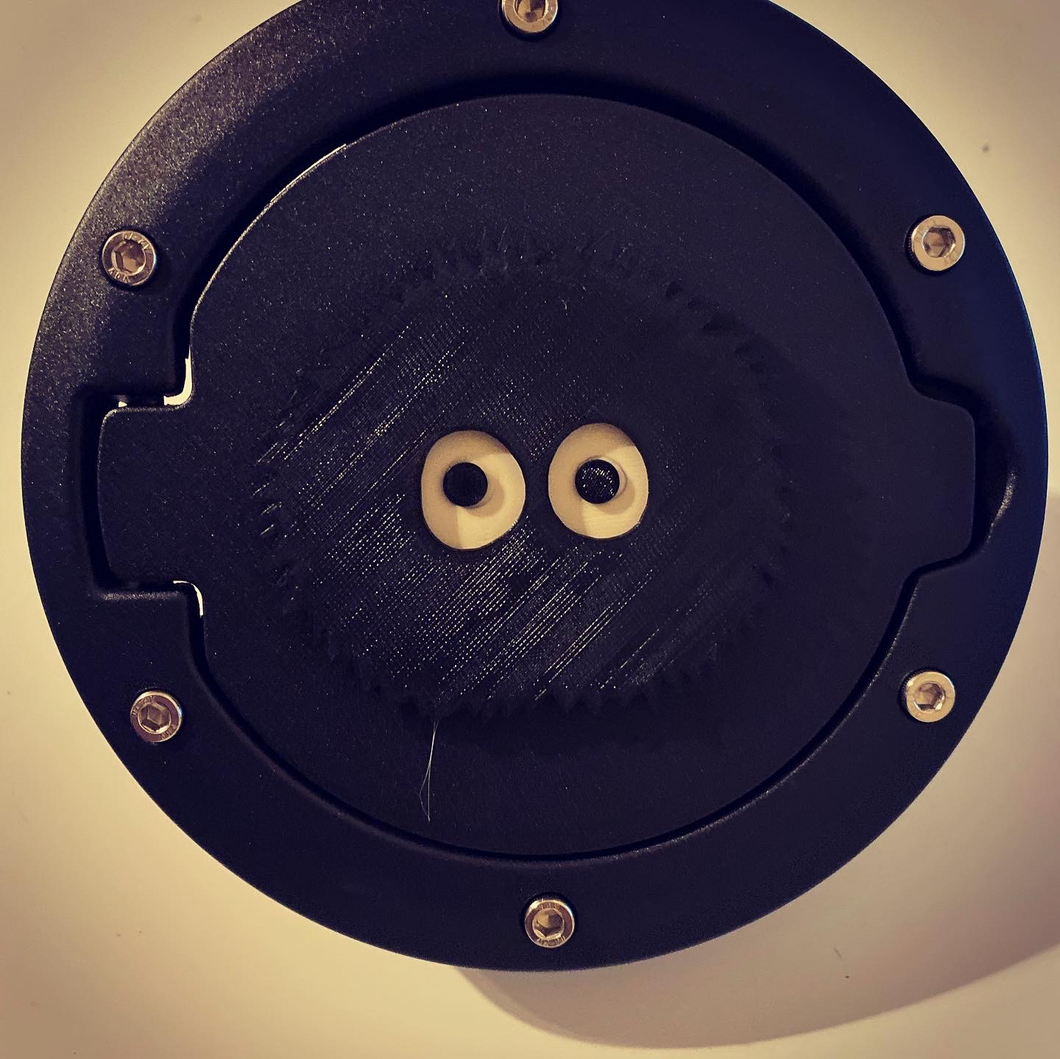 Soot Monster Cute in 3D - Black with White For Jeep JK/JKU Flag Gas Cap Cover