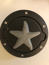 Load image into Gallery viewer, Tropical Starfish in 3D - Black with Grey Jeep Wrangler JK/JKU Flag Gas Cap Cover - Love Animals Star Fish
